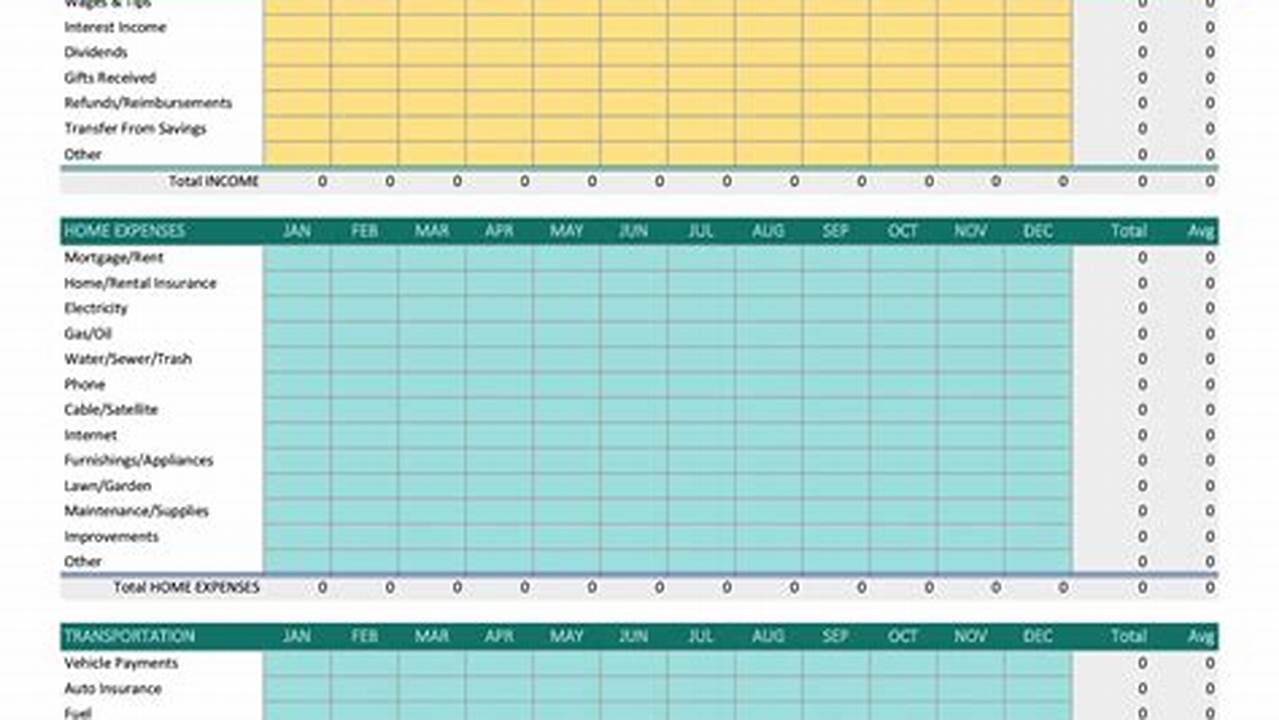 Excel Template Free
