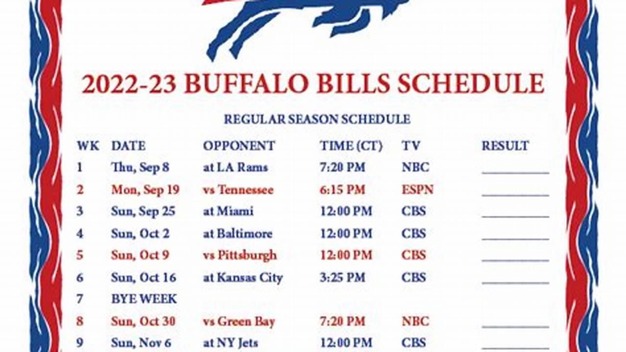Buffalo Bills 2024-2024 Schedule 3