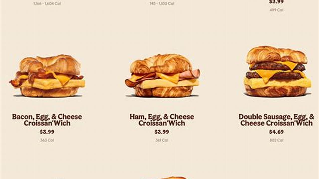 Burger King Breakfast Menu 2024