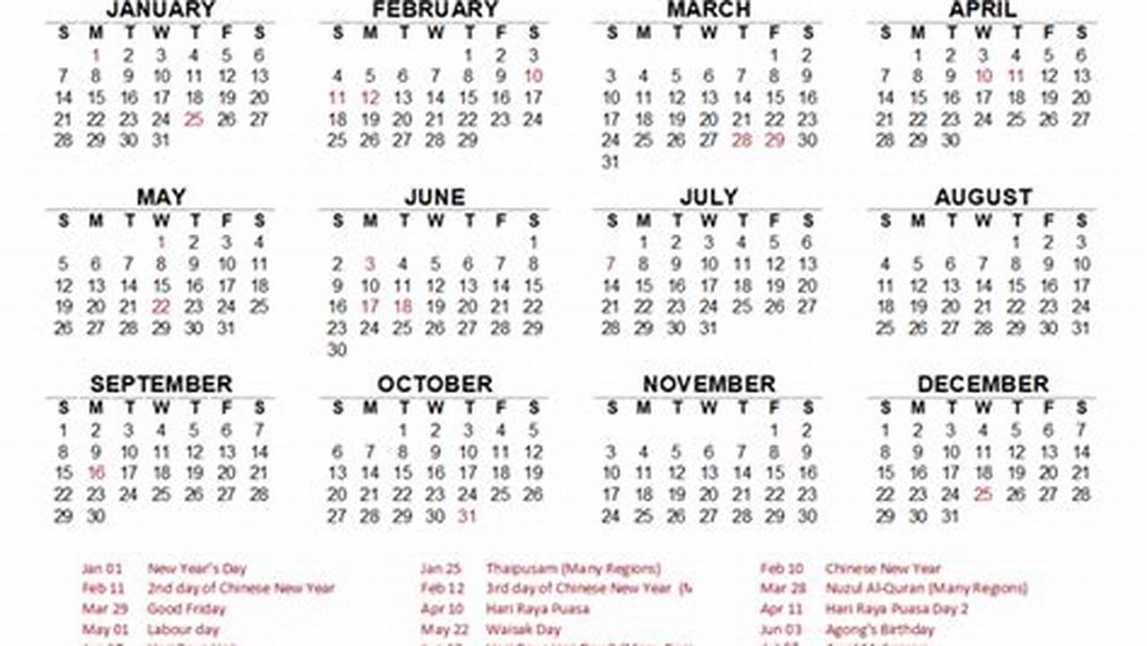 Calendar 2024 Malaysia Public Holiday Excel Spreadsheet