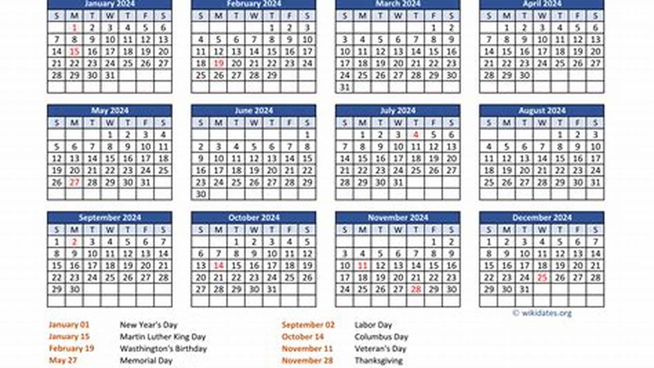 Calendar 2024 Pdf With Holidays