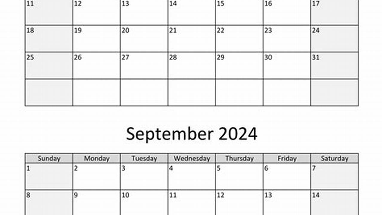 Calendar August September 2024