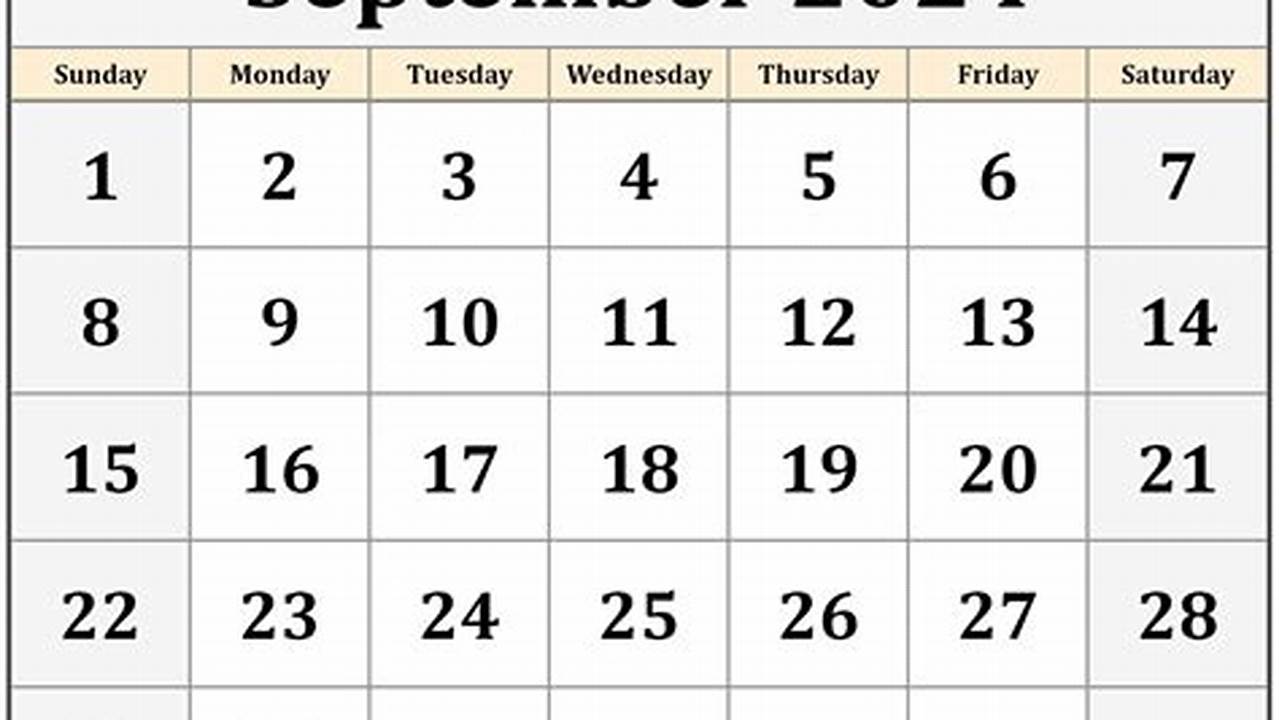 Calendar For September 2024