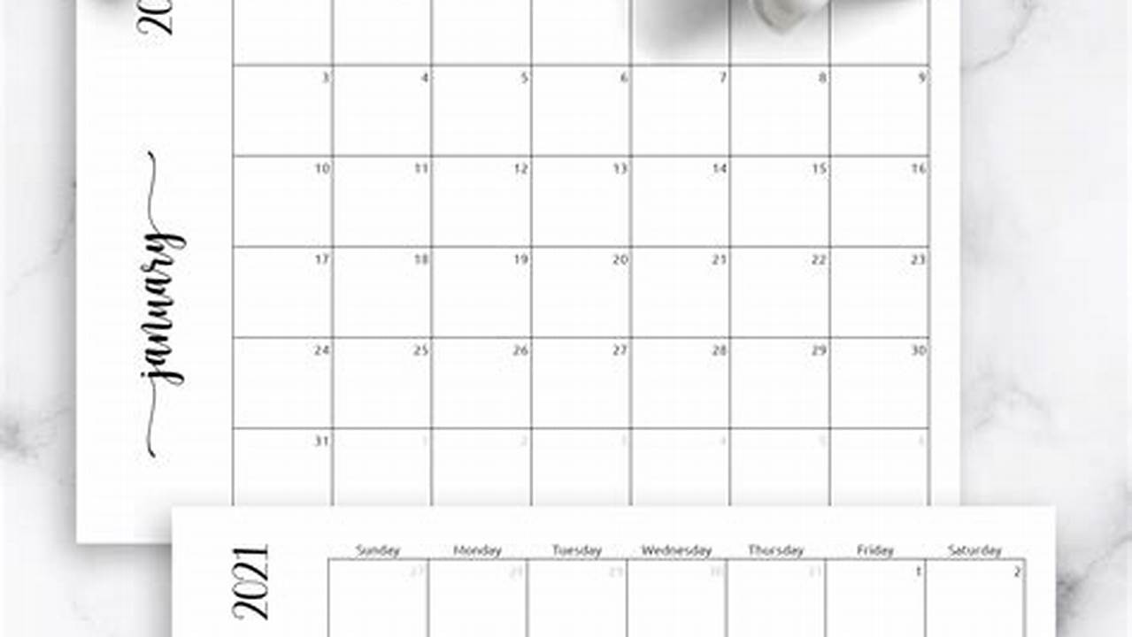 Calendar Monthly Print