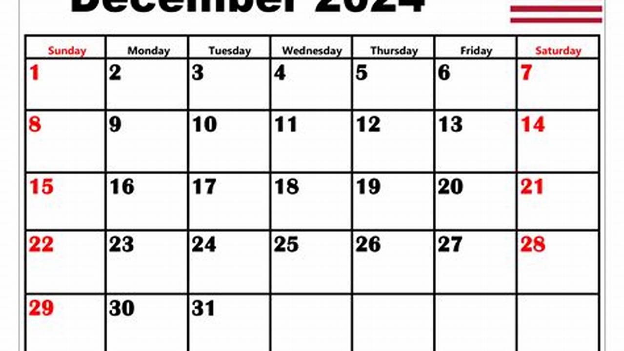 Calendar Of December 2024 With Holidays