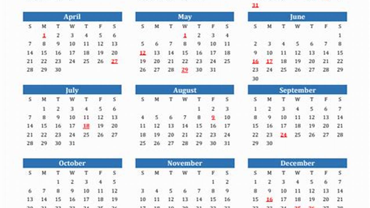 Calendar Sa 2024