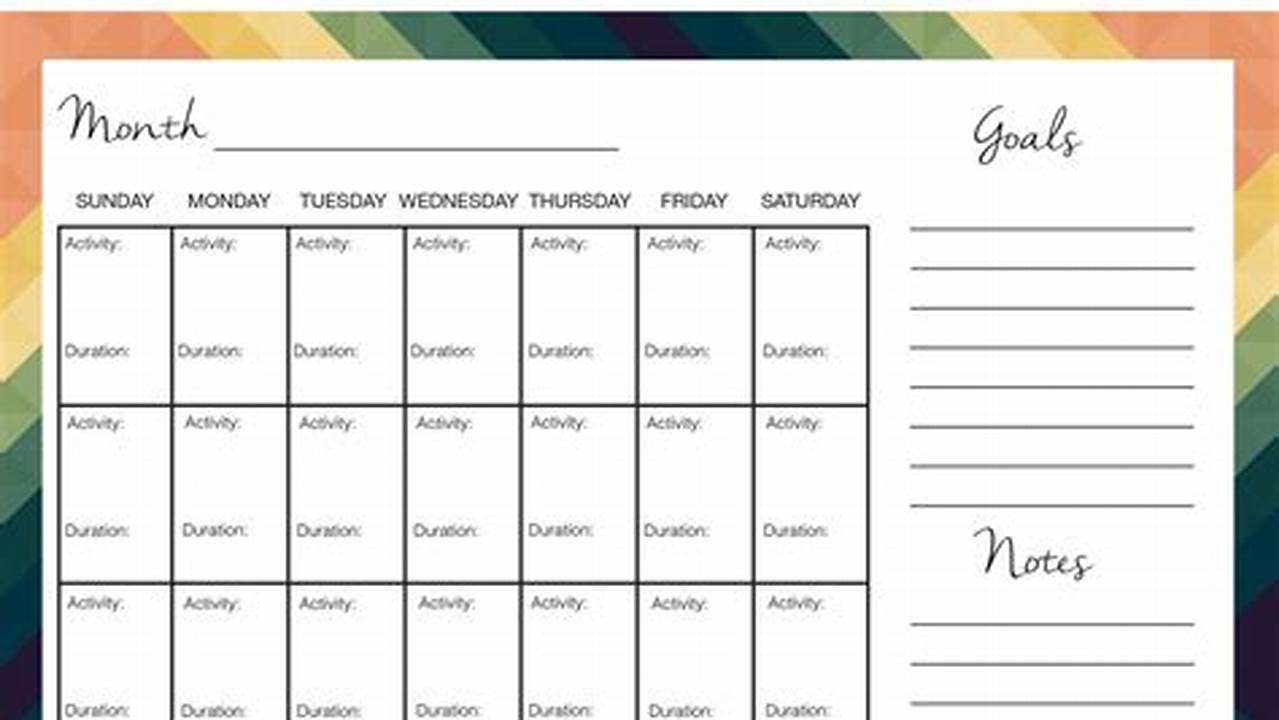Unleash the Power of Exercise Tracking: Uncover Hidden Insights with Calendar Templates