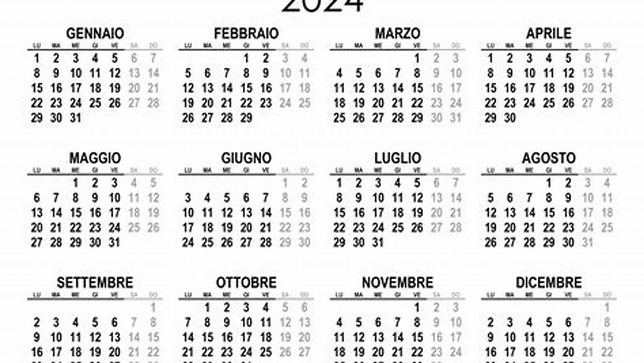 Calendario 2024 12 Mesi