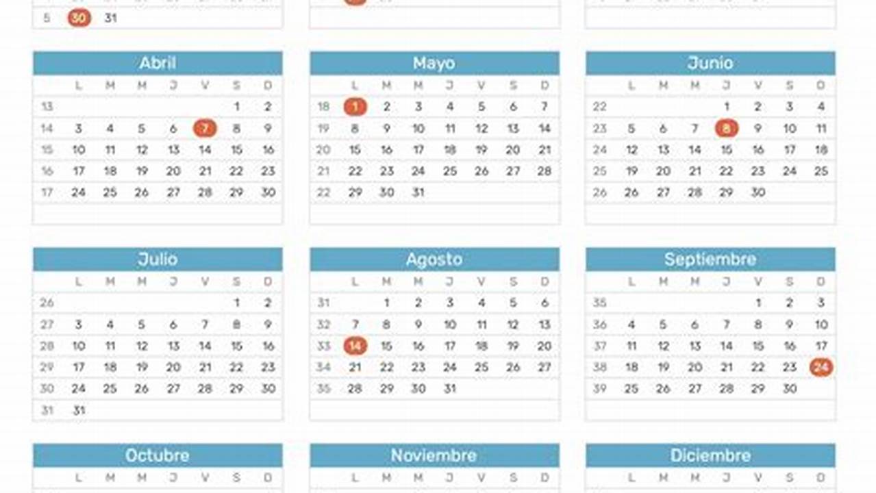 Calendario De Dia Festivo 2024