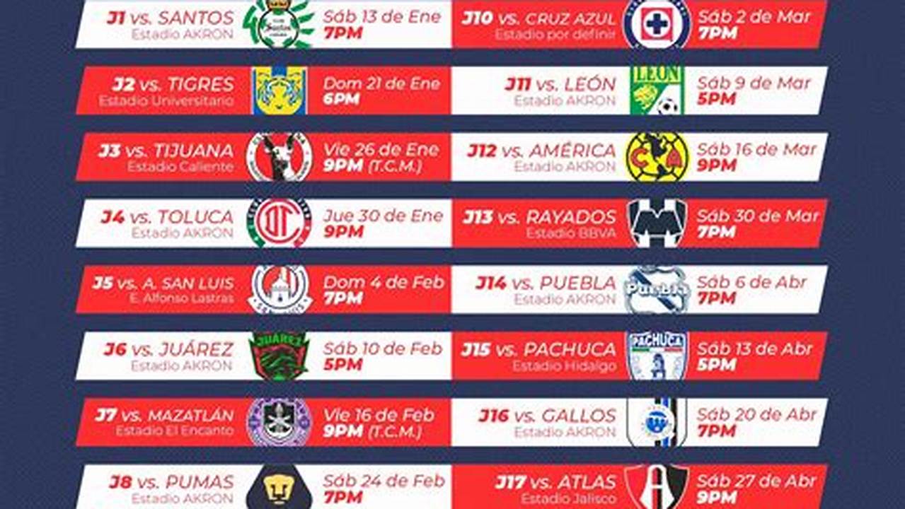 Calendario De Juegos Chivas 2024