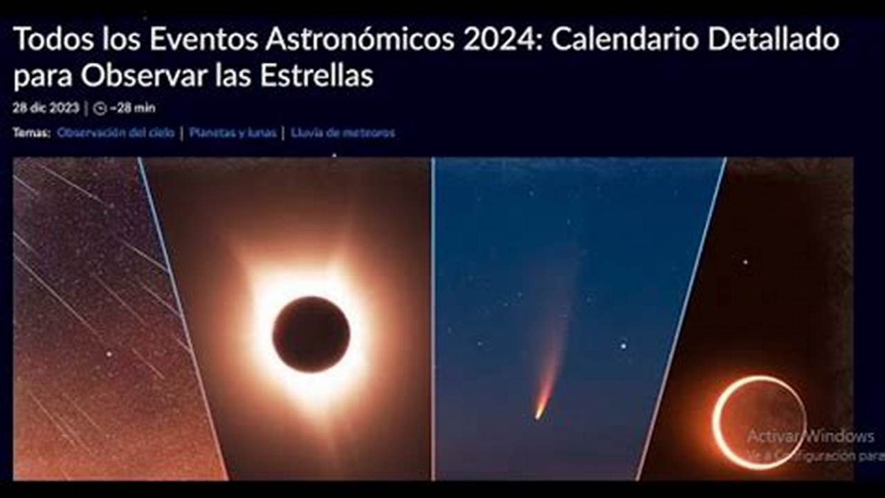 Calendario Detallado Para Observar Las Estrellas., 2024