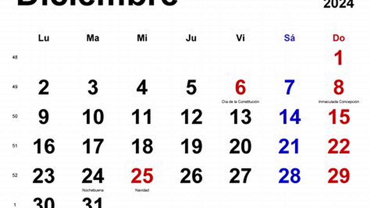 Calendario Dic 2024