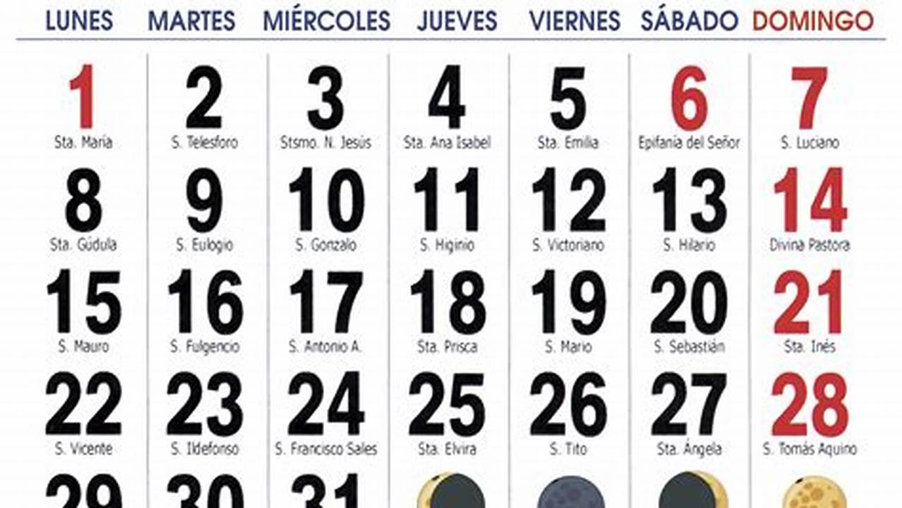 Calendario Santoral 2024