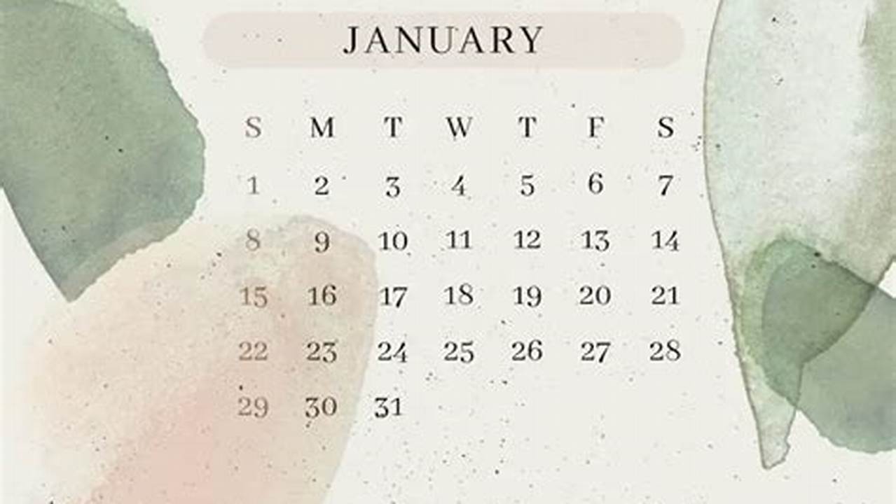Canva January Calendar