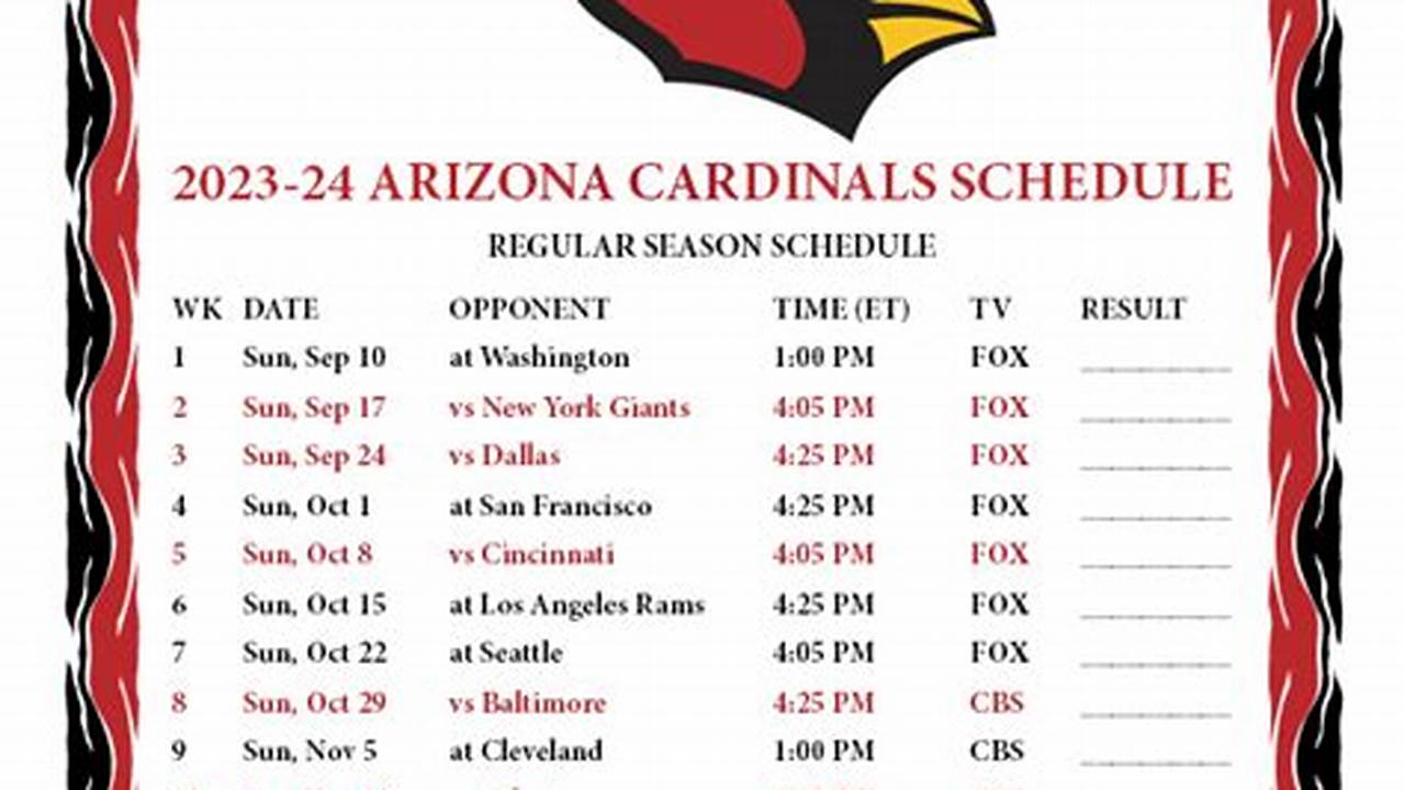 Cardinals 2024 Printable Schedule