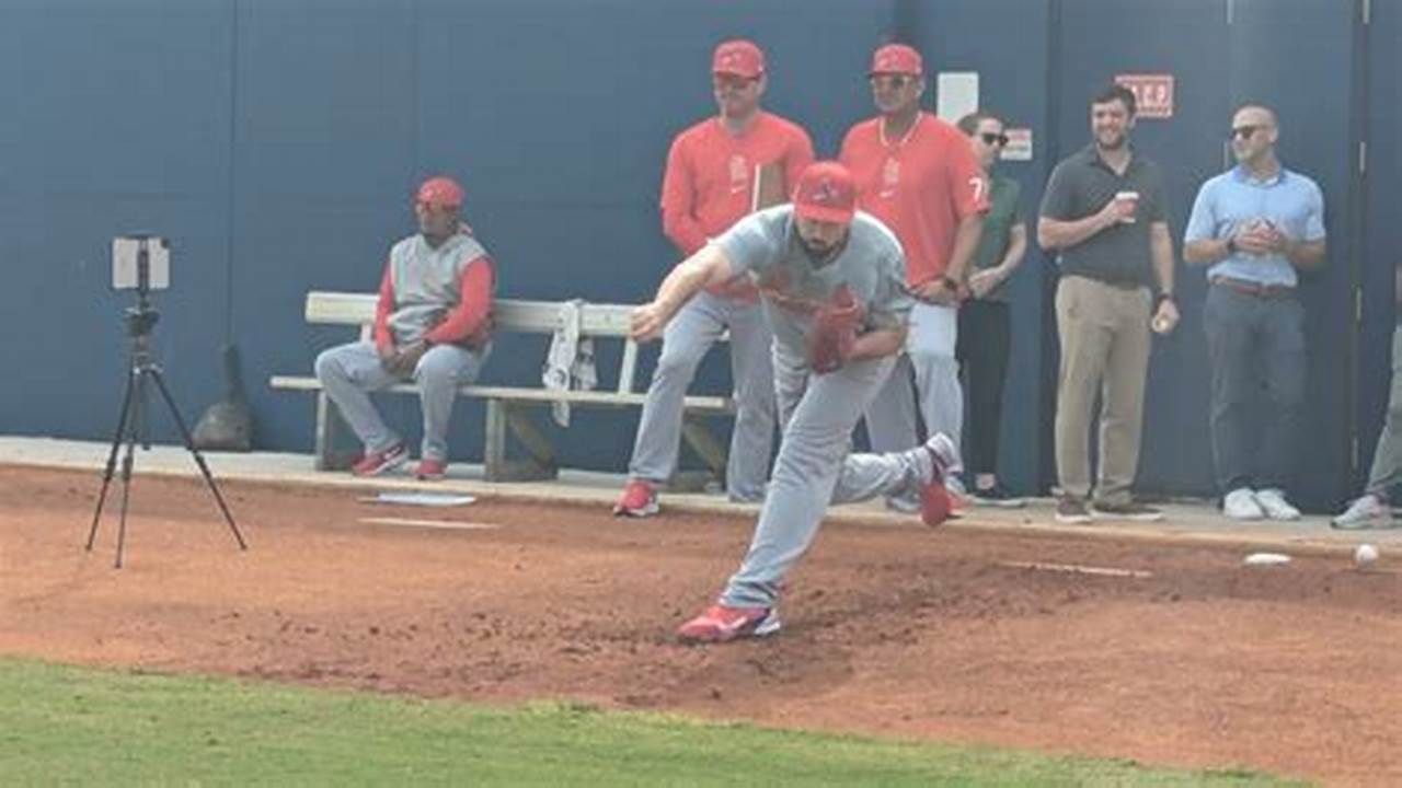 Cardinals Pitcher Adam Kloffenstein Throws A Bullpen Session Wednesday, Feb., 2024