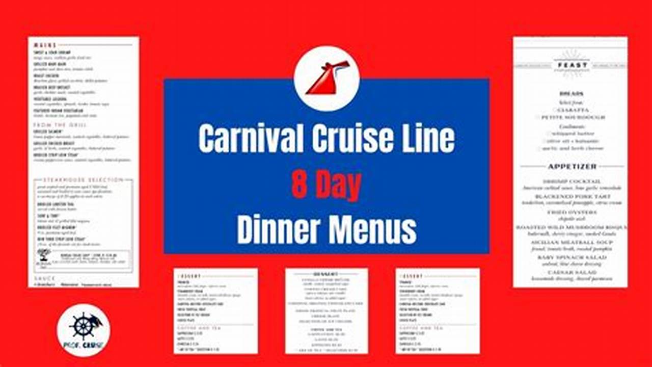 Carnival 8 Day Cruise Menu 2024