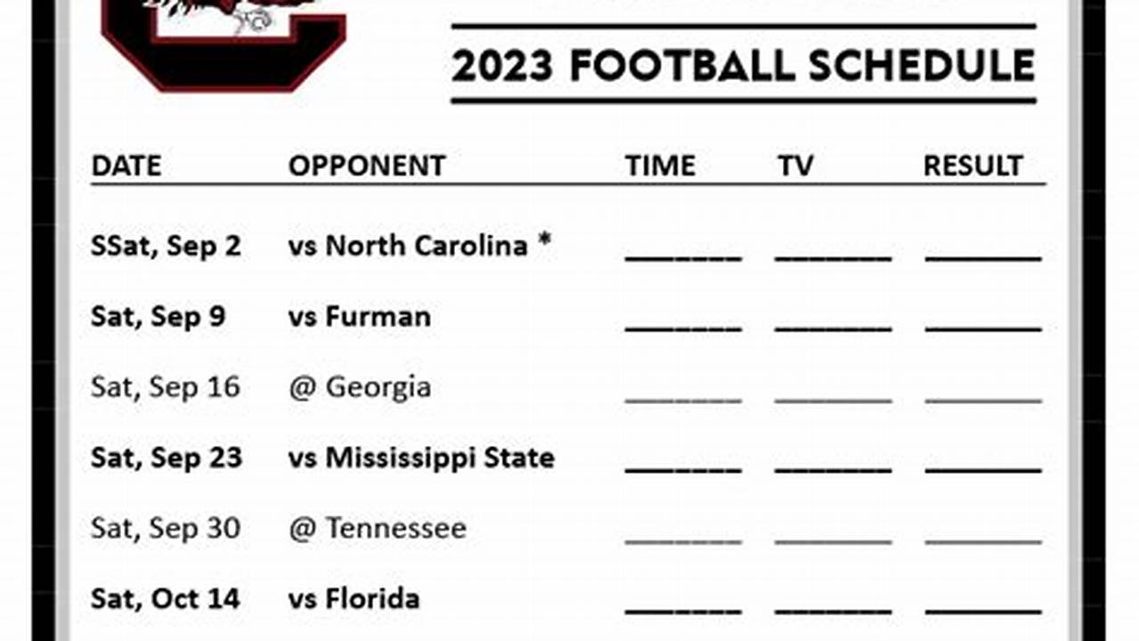 Carolina Gamecock Schedule 2024