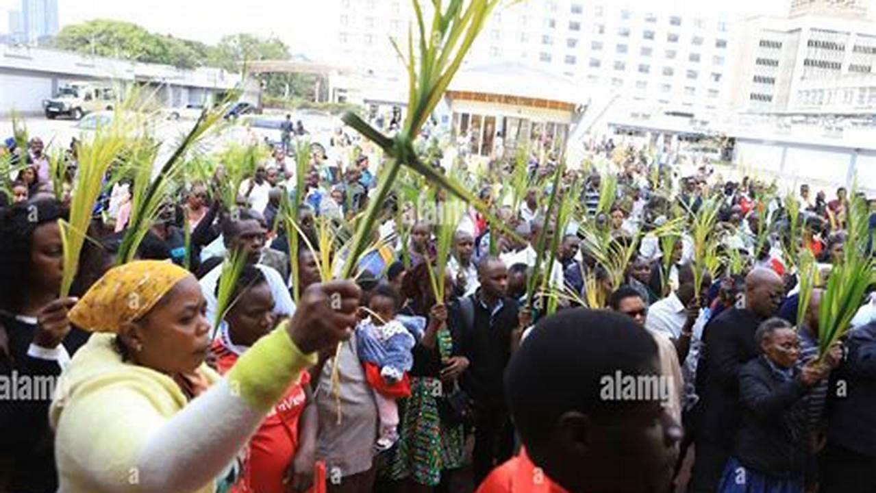Carrying Palm Branches, The Faithful Assemble At A Place Separate From The Church To Which The Procession Will Go., 2024