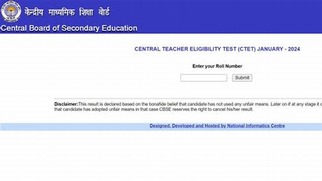 Cbse Ctet January Results Declared, Direct Link Here., 2024