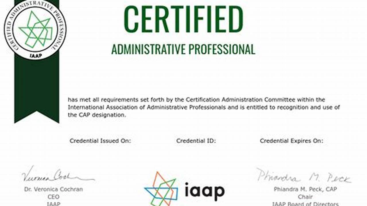 Certified Administrative Professional Cert