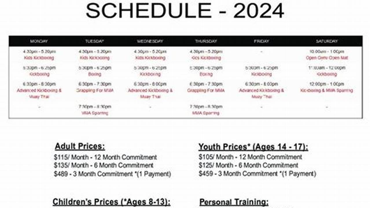 Cfc Schedule 2024 Schedule