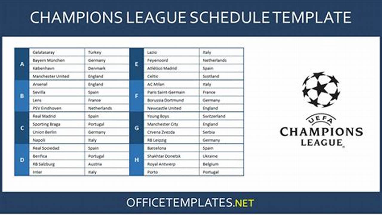 Champions League 2024 Fixtures