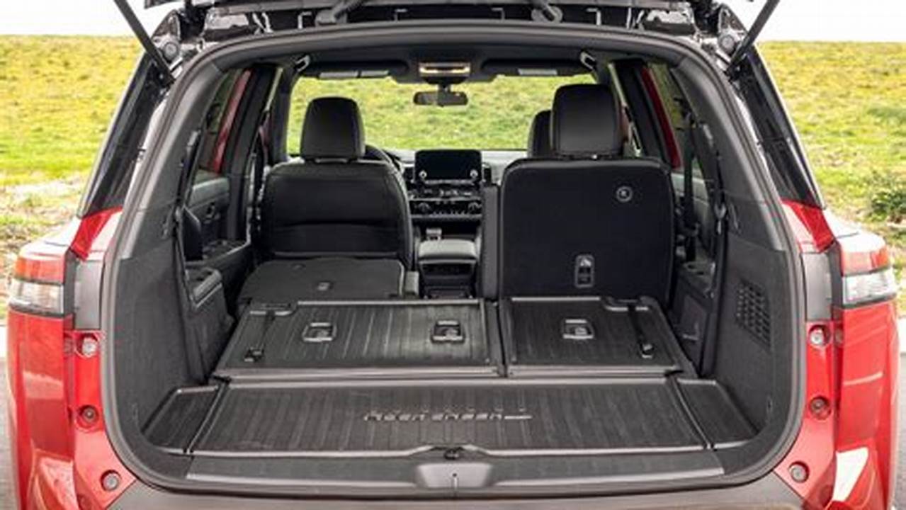 Check Out Nissan Pathfinder Photos And Interior Features, Trunk And Cargo Space, Interior Colors And Materials At Carbuzz., 2024