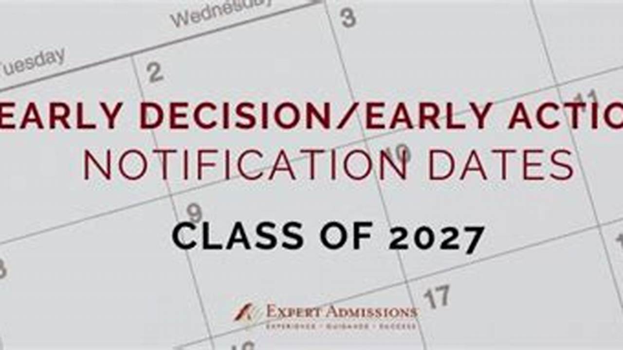 Check Out The Latest Early Decision And Early Action Notification Dates For The Class Of 2024 For Several Popular Public And Private Schools We Cover., 2024