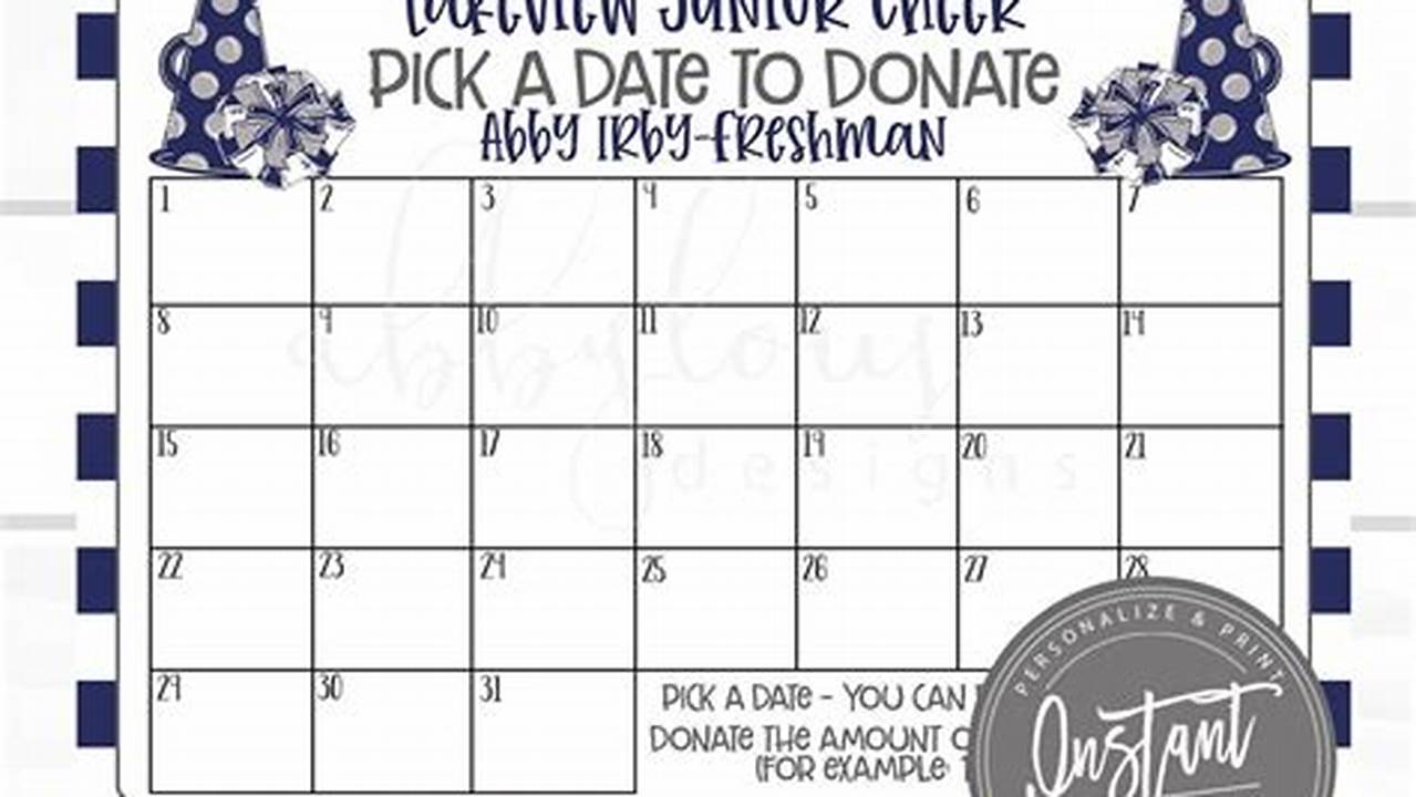 Cheer Calendar Fundraiser Template