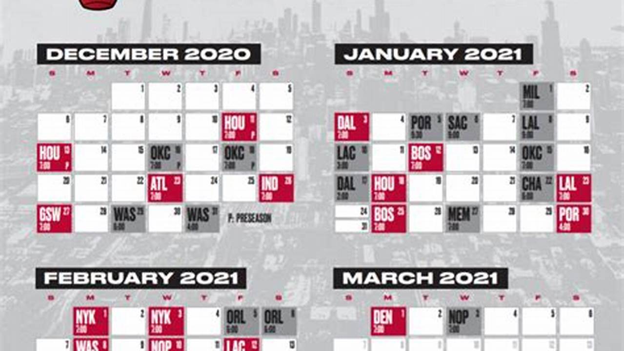 Chicago Bulls Promotional Calendar
