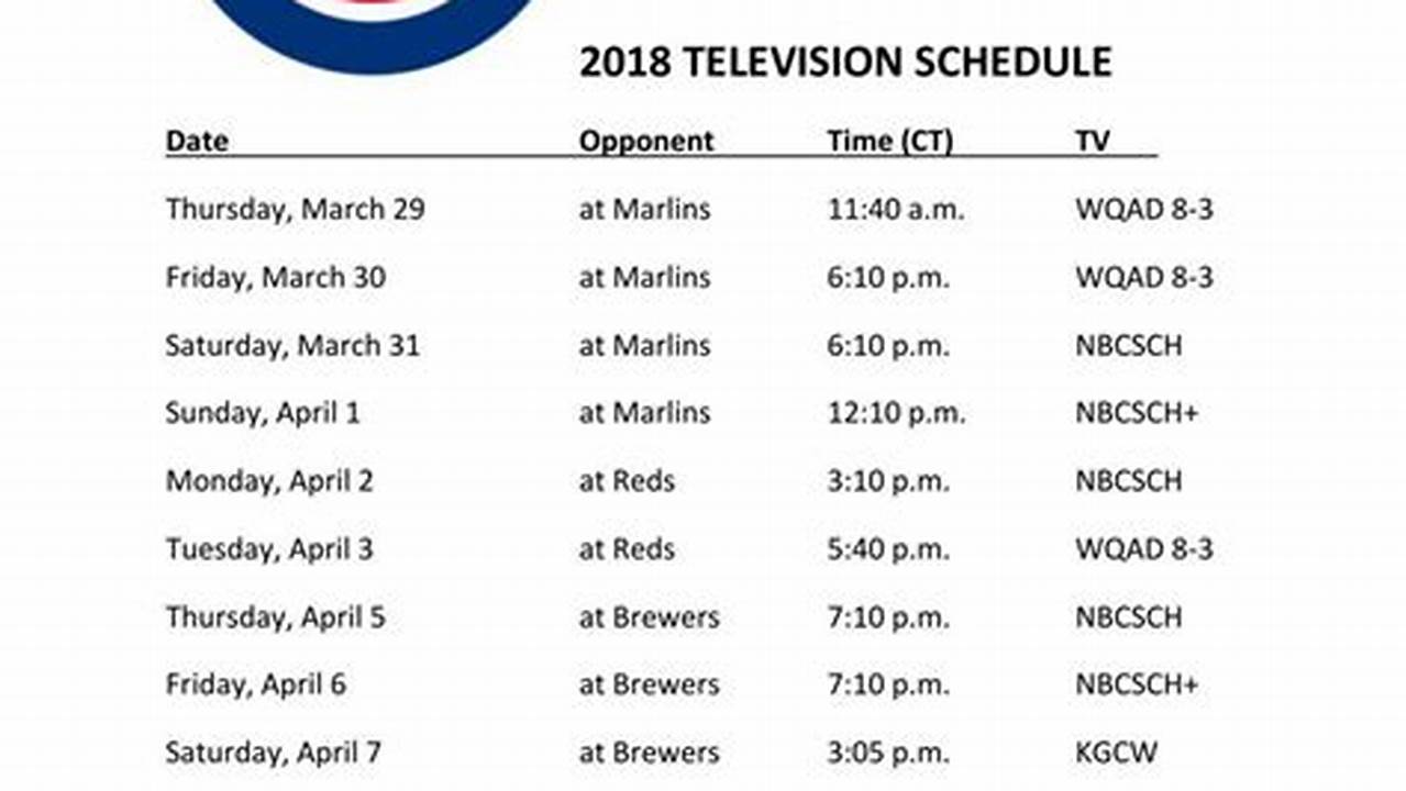 Chicago Cubs Schedule September 2024