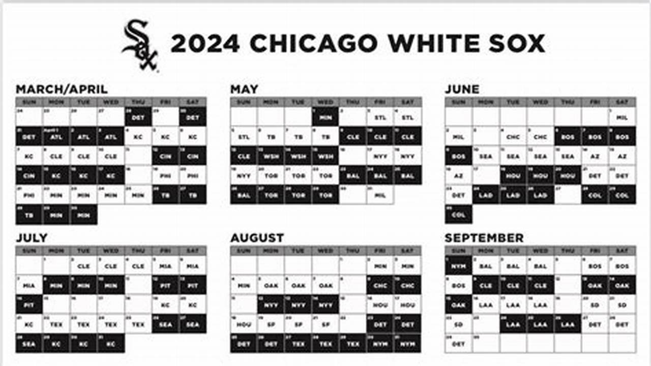 Chicago White Sox Schedule For 2024 Mlb