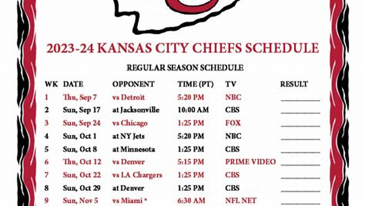 Chiefs 2024 Schedule