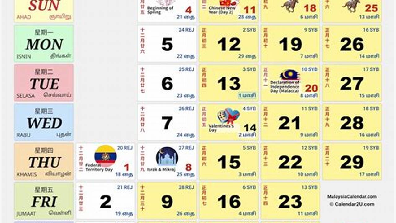 Chinese New Year 2024 Calendar Kuda