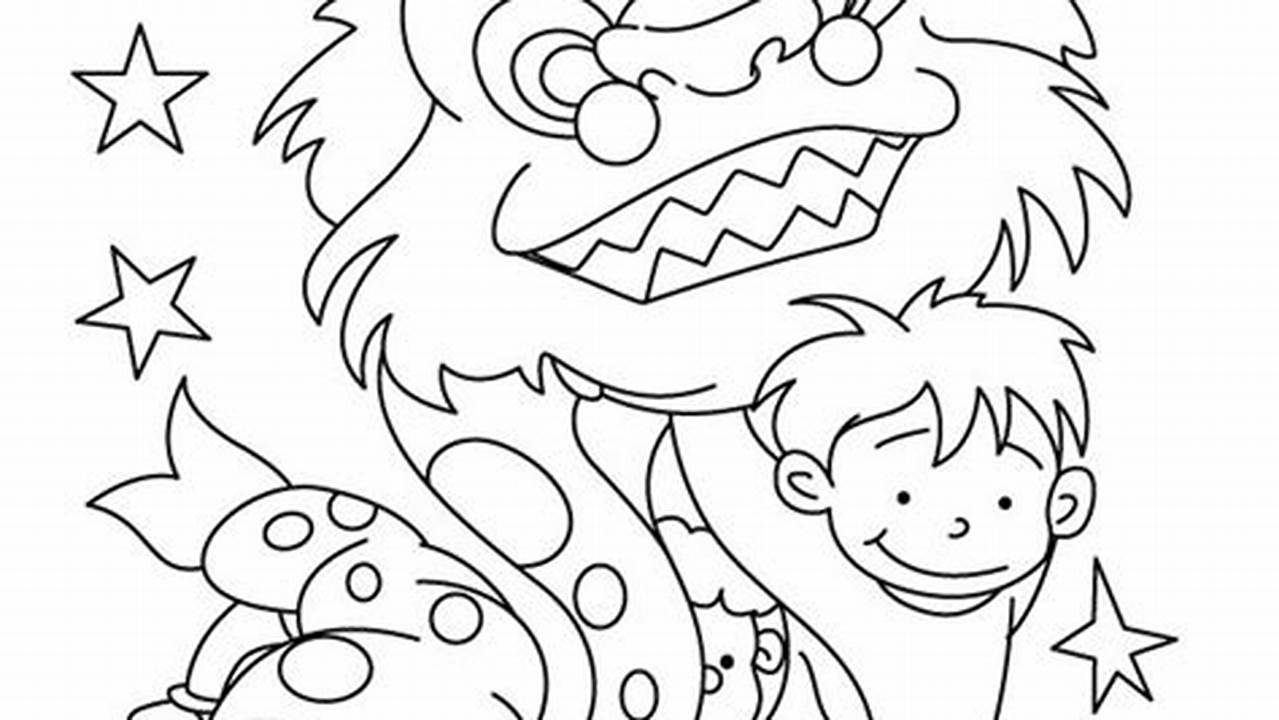 Chinese New Year 2024 Calendar Printable Coloring Book