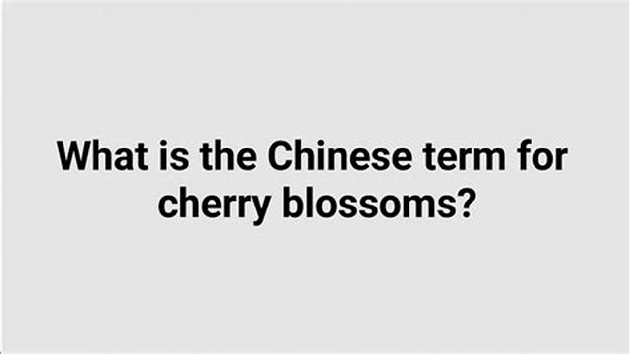 Chinese Term For Cherry Blossom