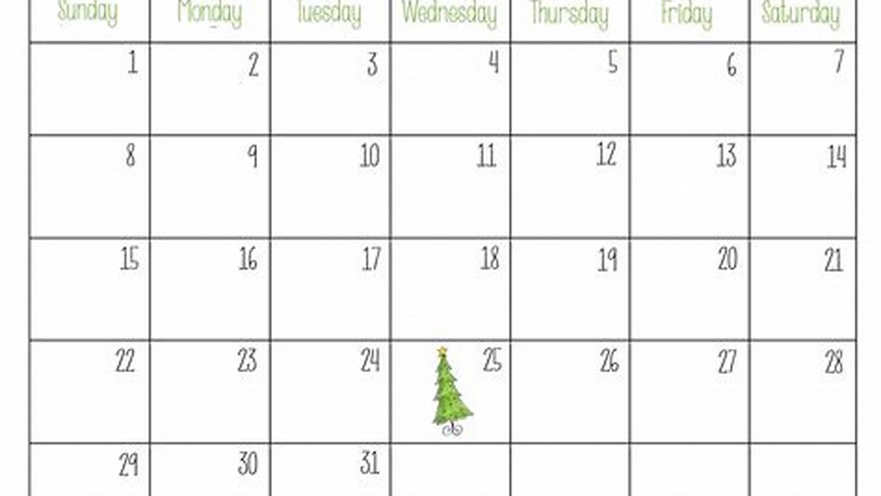 Christmas Holidays Calendar 2024