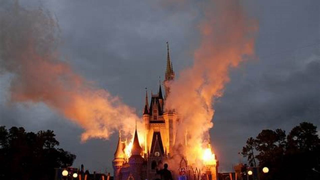 Cinderella Castle Disney World Fire 2024