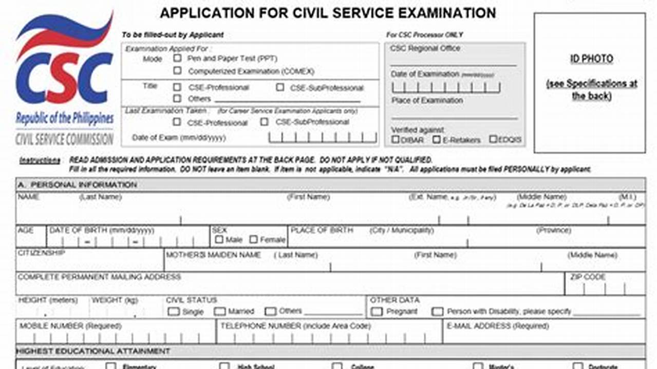 Civil Service Exam 2024 Online Application