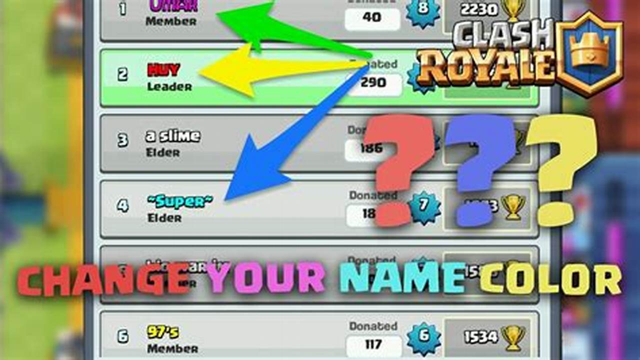 Clash Royale Color Name 2024