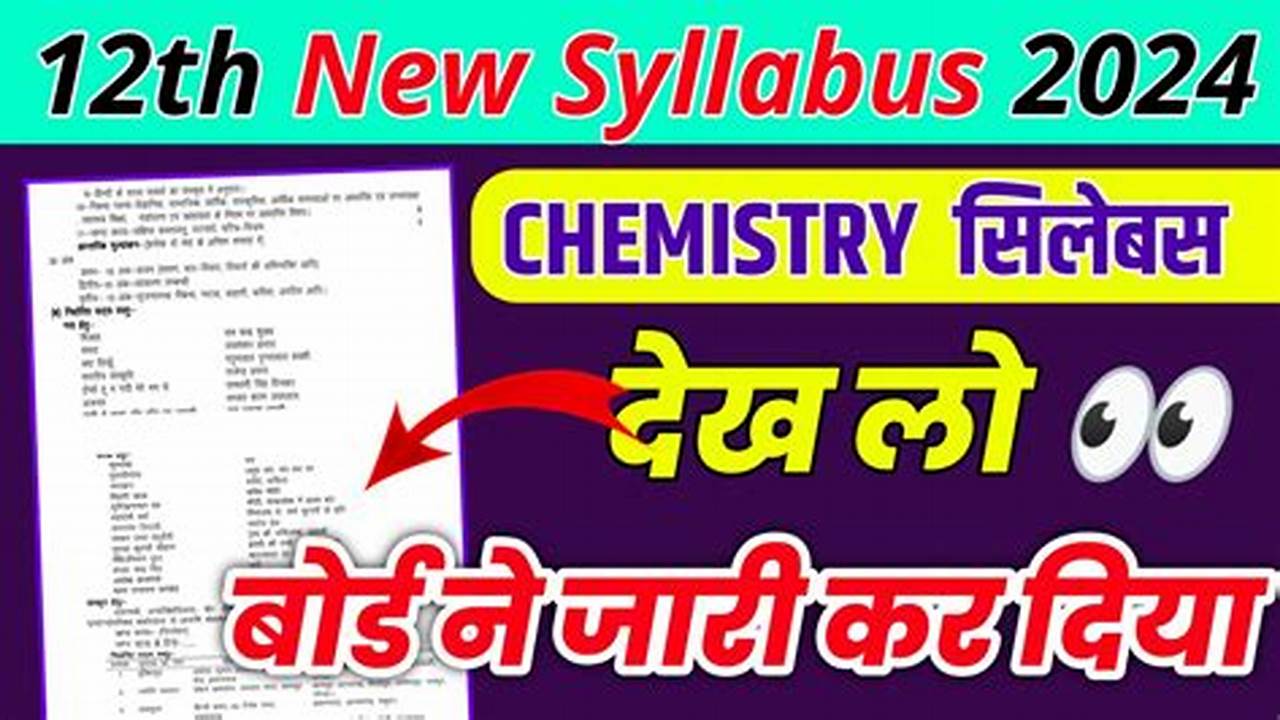 Class 12 Chemistry Syllabus 2024-24