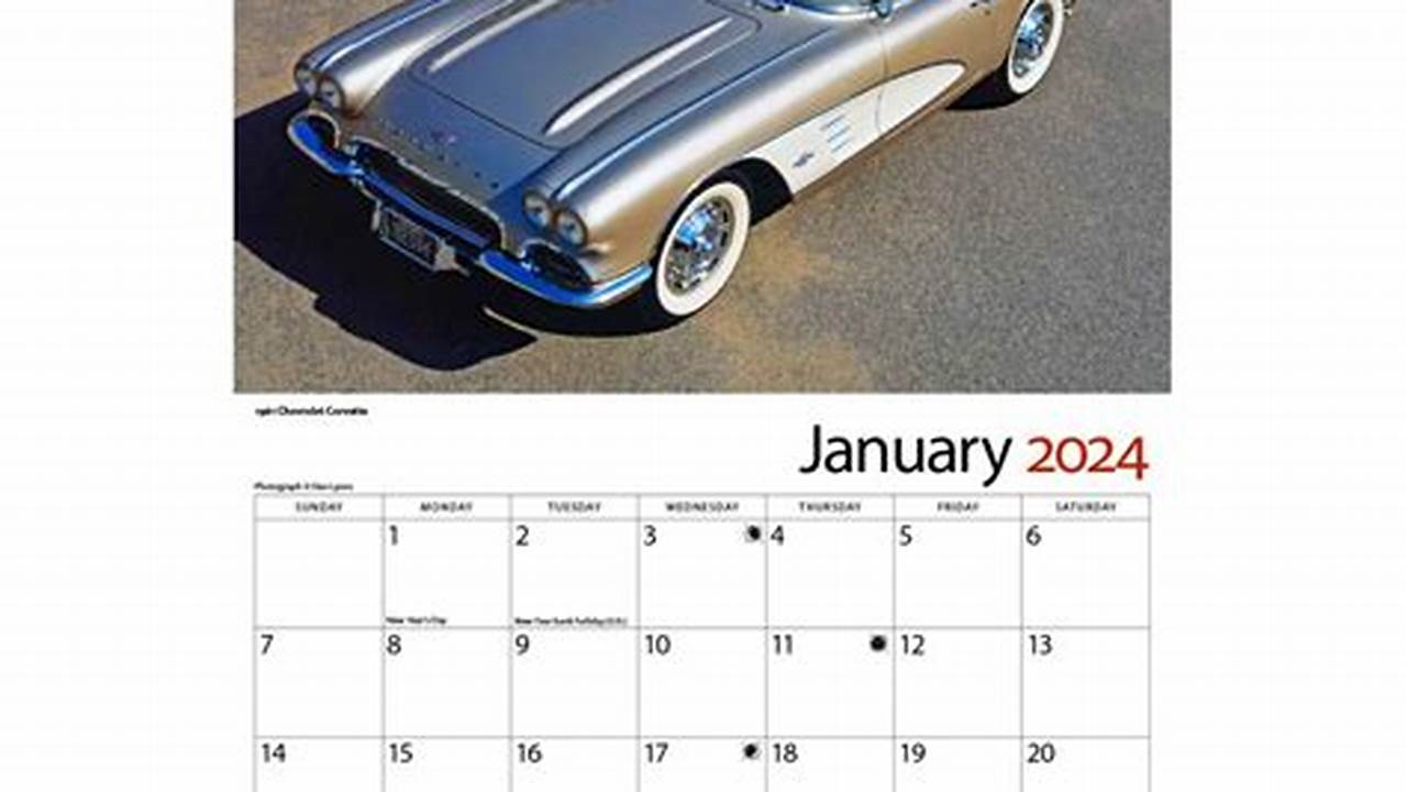 Classic Corvette Calendar 2024