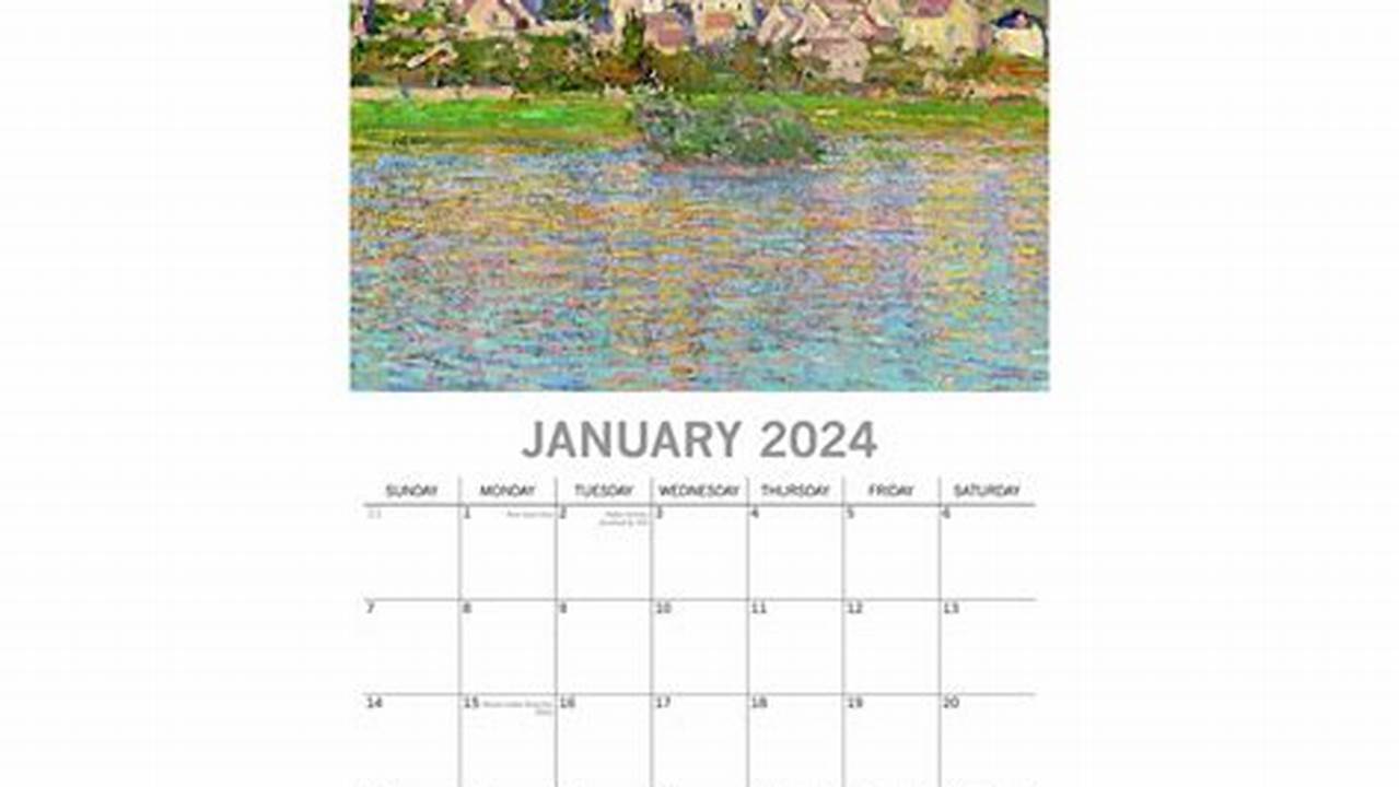 Claude Monet 2024 Calendar Calculator Online