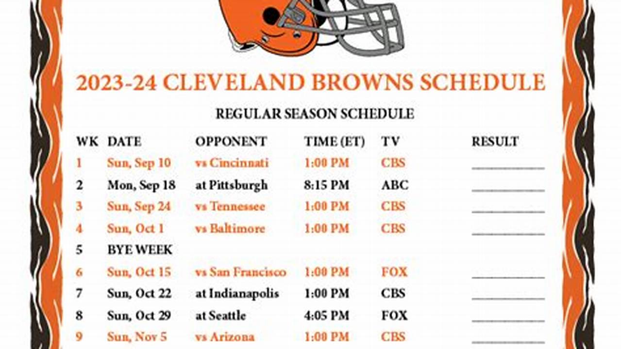 Cleveland Browns Football Schedule For 2024