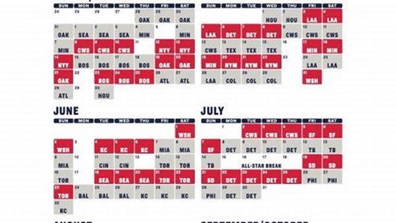 Cleveland Guardians 2024 Season Schedule