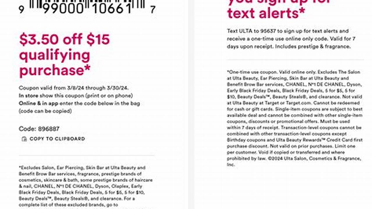 Code Claim This Ulta Promo Code To Save $3.50., 2024