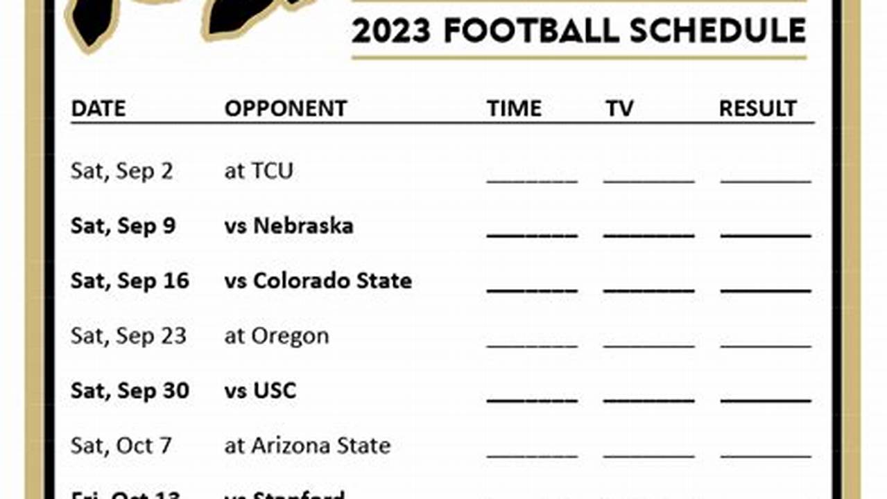 Colorado Buffaloes Tv Schedule 2024