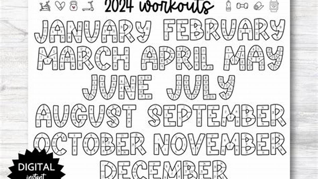 Coloring Workout Calendar 2024 Calendar 2024