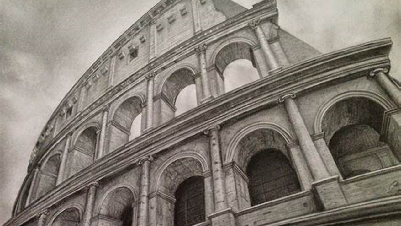 Colosseum Pencil Sketch: Capturing the Grandeur with Simple Strokes